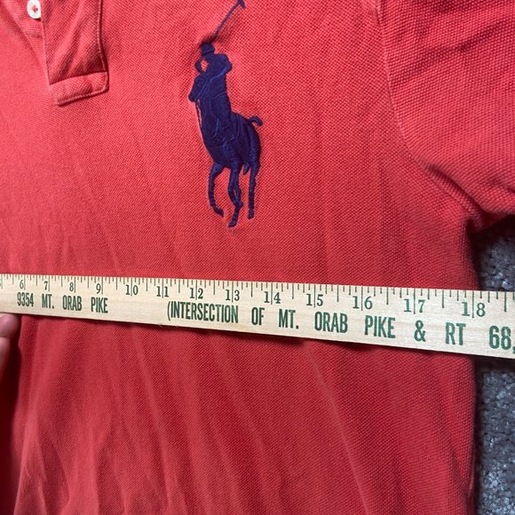 Polo Ralph Lauren Shirt Mens Medium Orange Polo Big Pony Short Sleeve Embroidery - Picture 4 of 10